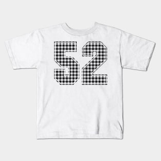 Plaid Number - 52 - Dark Kids T-Shirt